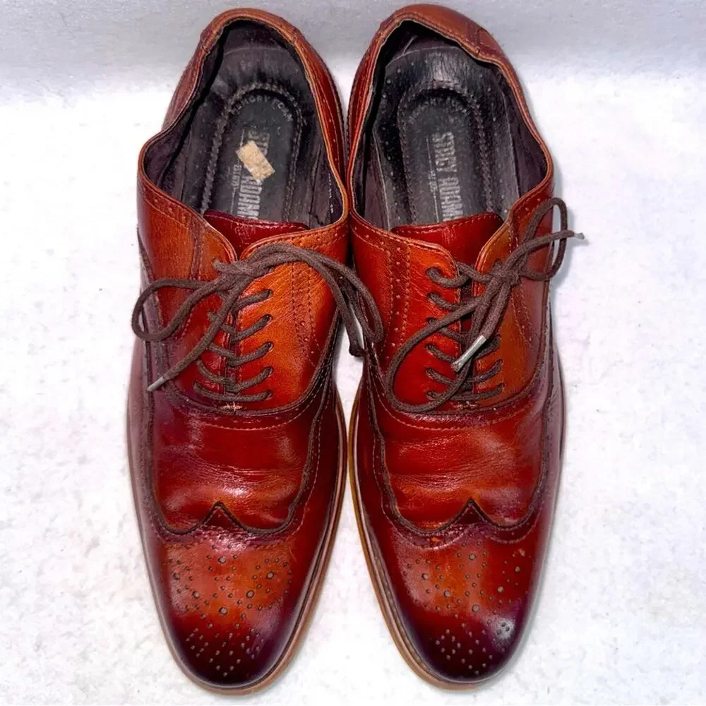 Men’s Stacy Adams Brown Leather Wingtip Oxford Dress Shoes size 9